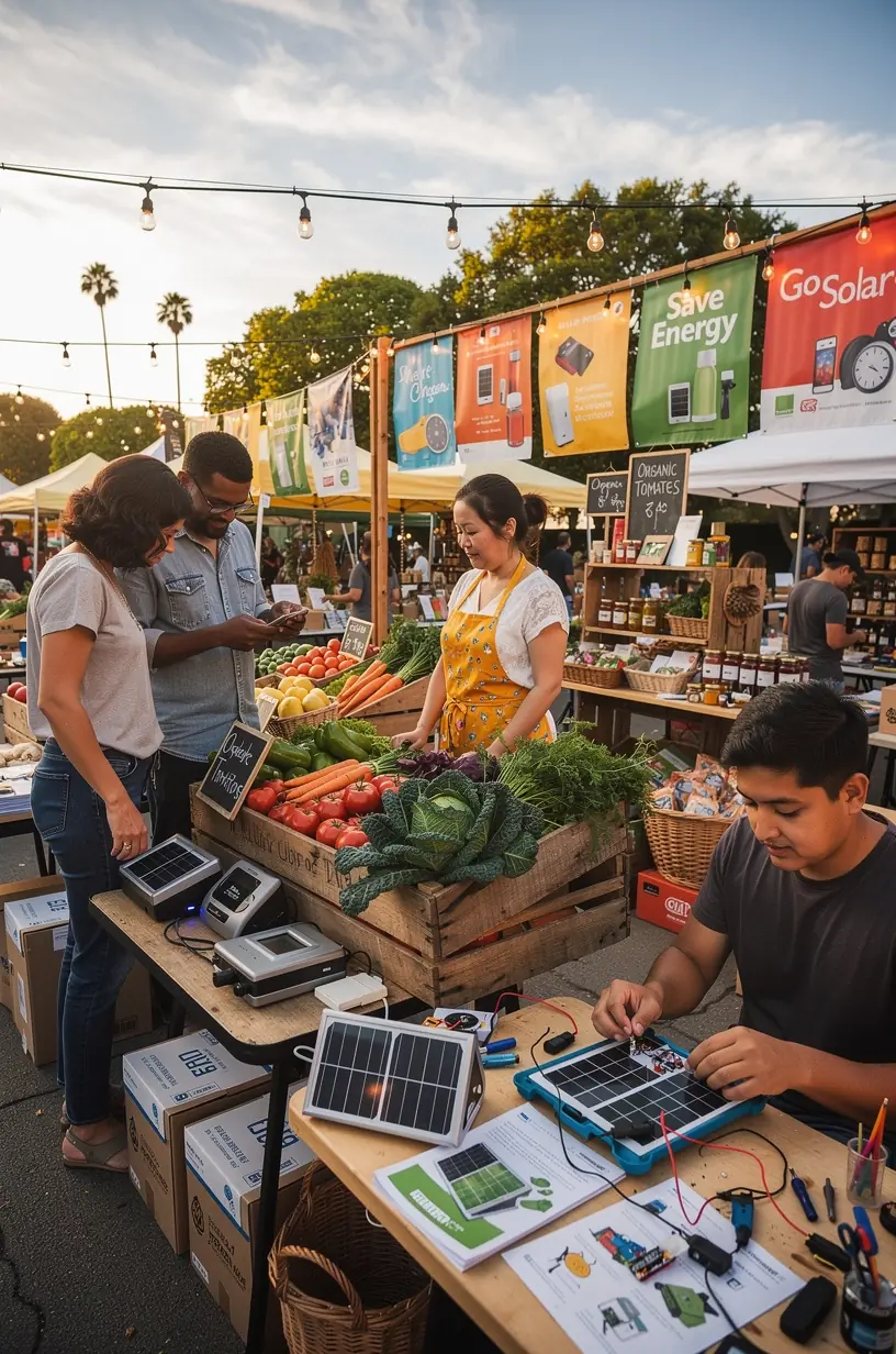 Drone capturing aerial footage of a community-led urban farming project using innovative tech tools.